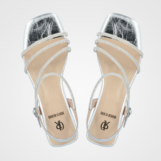 סנדל כלה רצועות אלכסון יהלומים - 232-310-21