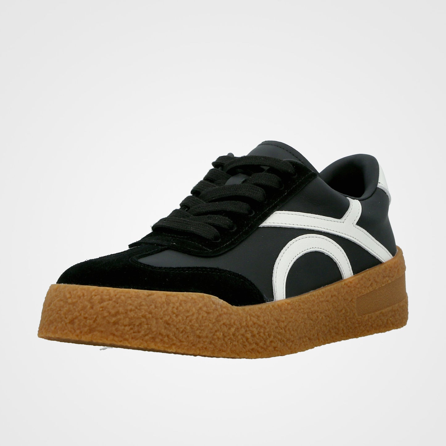 סניקרס שרוך סולייה חומה - 242-196-2