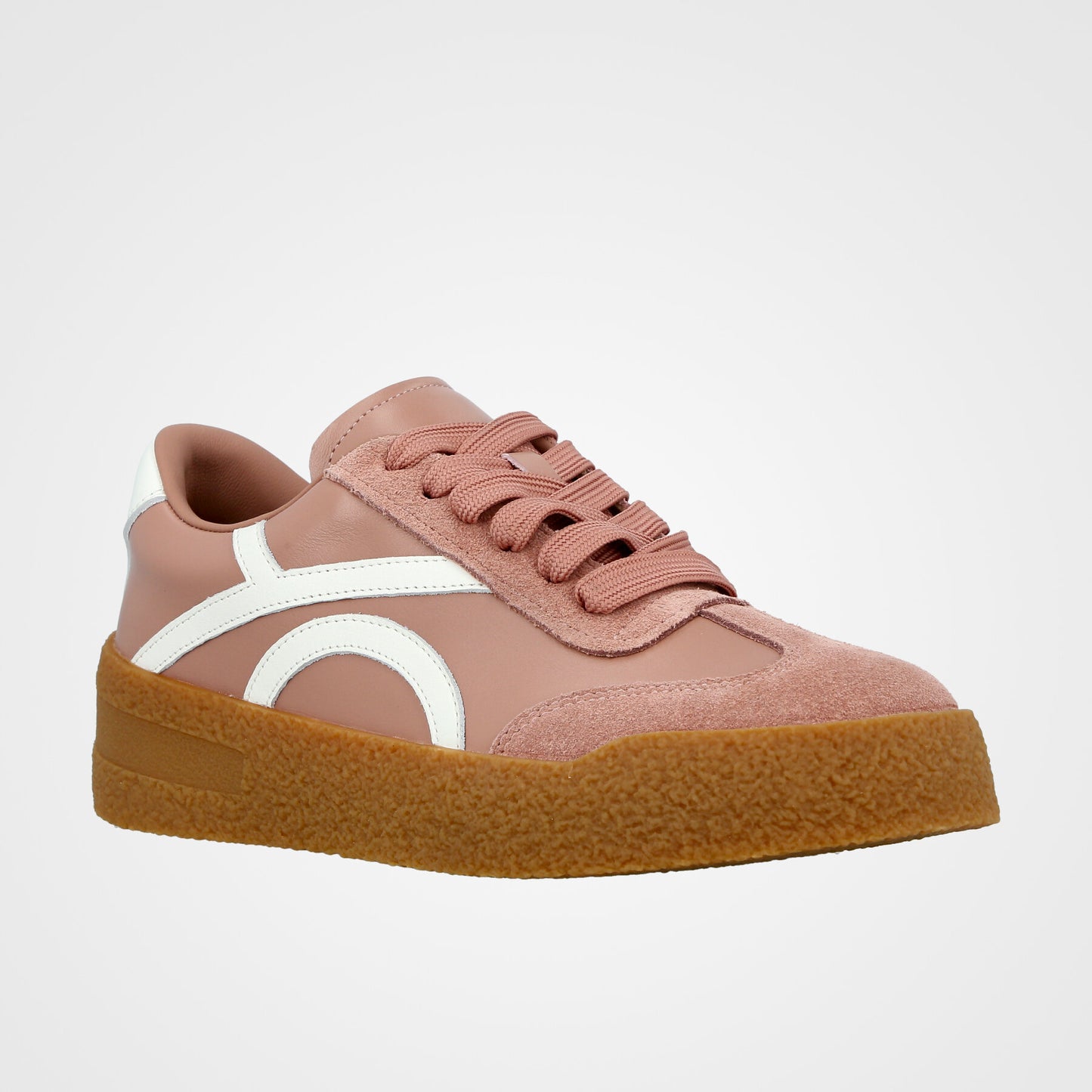 סניקרס שרוך סולייה חומה - 242-196-2