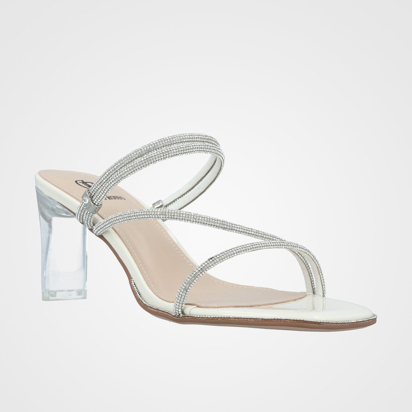 סנדל כלה רצועות אלכסון יהלומים - 232-103-81