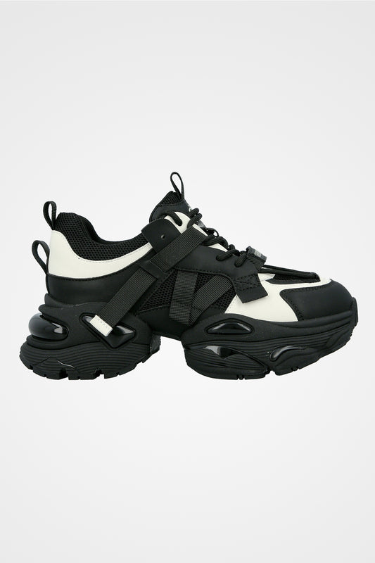 סניקרס שחורות לנשים רצועות צד - 241-788-1